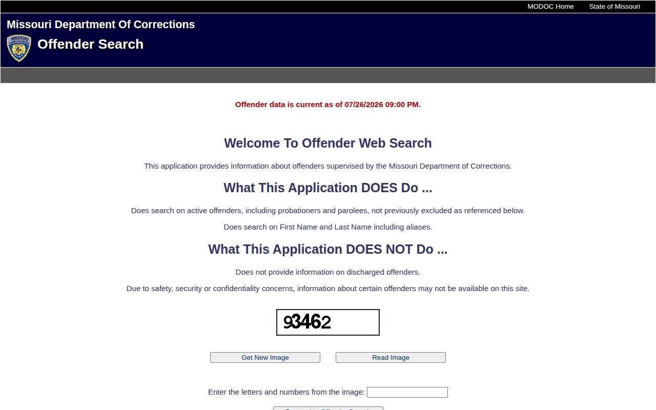 Wright County MODOC active offender release search notice